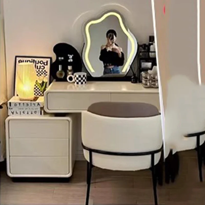 French Solid Wood Dressing Table Luxury Bedroom Drawer European Dressing Table Girls Storage Penteadeira Para Quarto Furniture