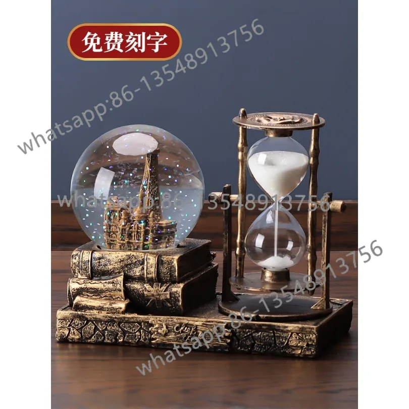 

Retro crystal ball hourglass timer creative ornament factory direct sales