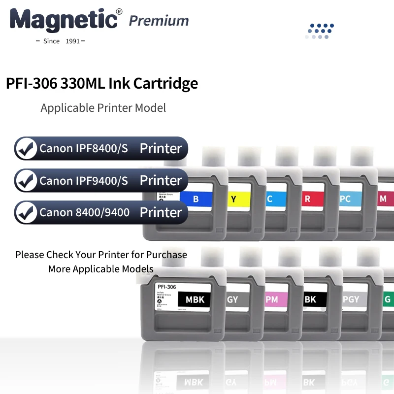 

1Set 330ML PFI306 PFI 306 PFI-306 Compatible Inkjet Ink Cartridge For Canon IPF8400S IPF9400S IPF8400 IPF9400 IPF8300 Printer