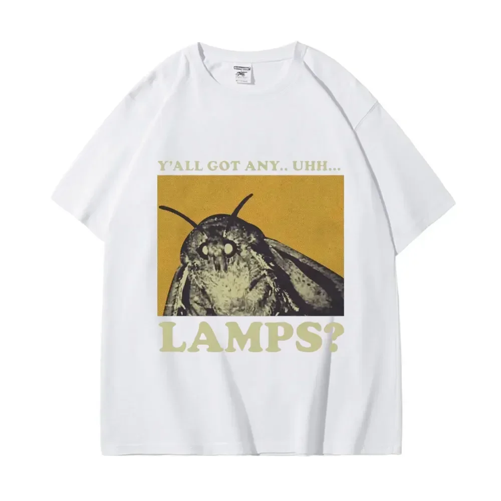 Yall Got Any Lamps Moth Funny Meme T-Shirt High Street Fashion Trend Kurzarm T-Shirts Damen Casual Vintage T-Shirts
