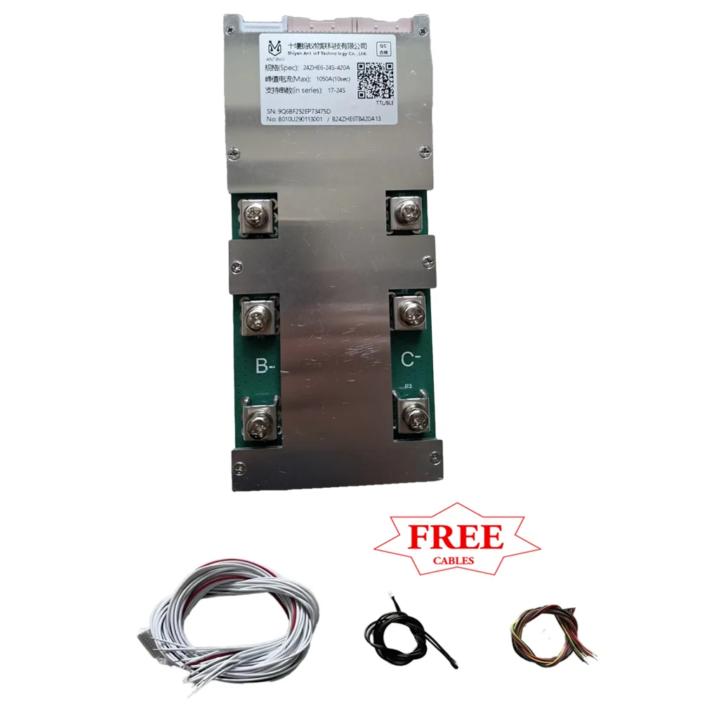 Smart BMS Series 17-24S 420A (Peak 1050A) BT Standard Version BMS Module for E-Bike/E-Tricycle/Forklift