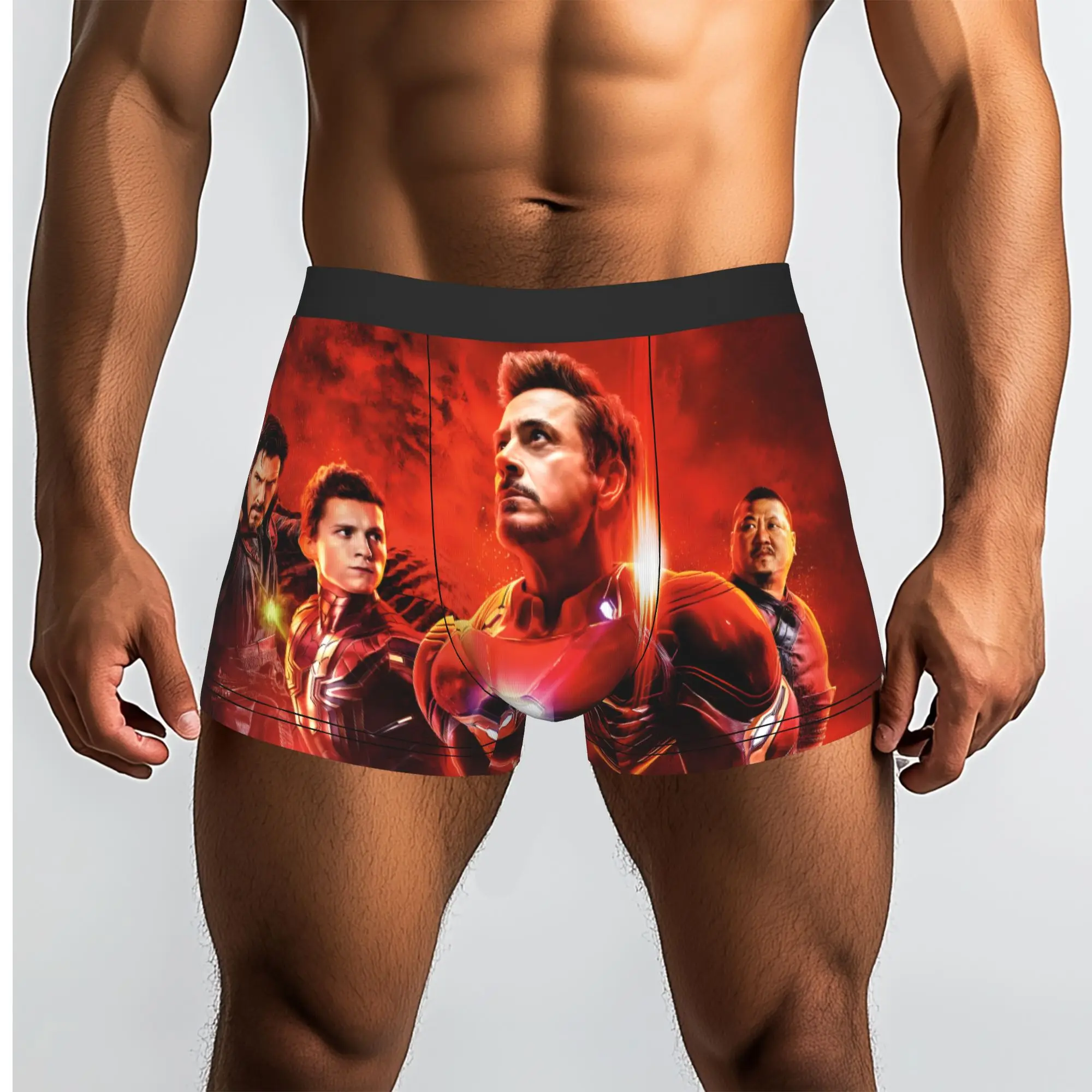 

1piece Iron Man Underpants Breathbale Panties Man Underwear Print Shorts