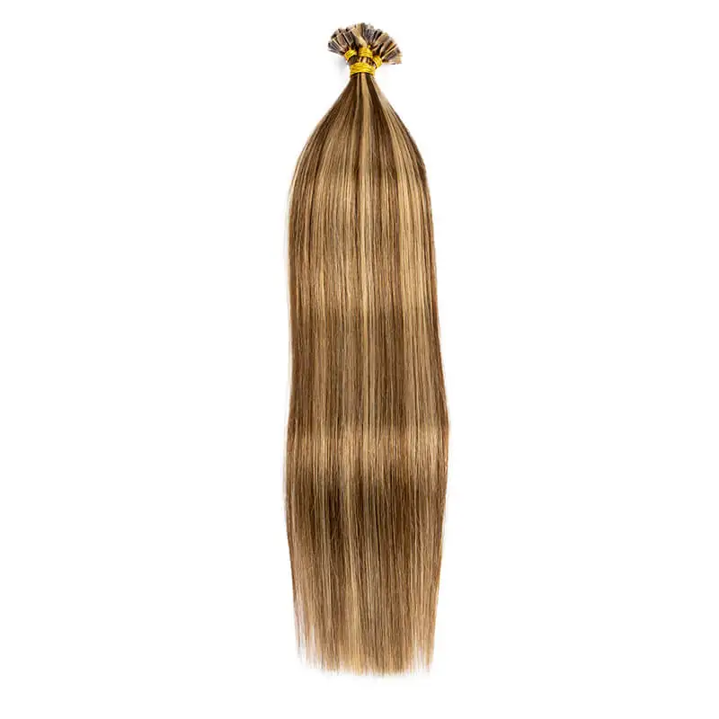 Straight Keratin V Tip Hair Extensions Real Human Hair 50Strands/Set Free Shipping Natural Fusion Human Hair Extension 12-24Inch