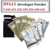 4PCS DV613 Developer Powder For Konica Minolta C450 C451 C452 C550 C552 C650 C652 High Quality Compatible Import K:630G CMY:430G