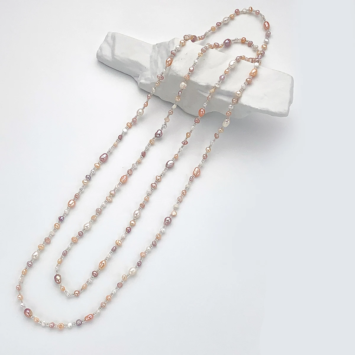 天然淡水真珠のネックレスバロック不規則なカラフルなセーターチェーン女性のためのジュエリーアクセサリーデイリーギフト 160 センチメートル