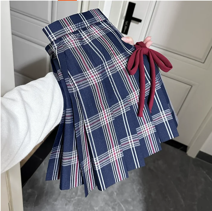 

Checkered Women's Pleated Skirt Summer High Waisted Dance Mini Skirt Cute Harajuku Japanese School Uniform