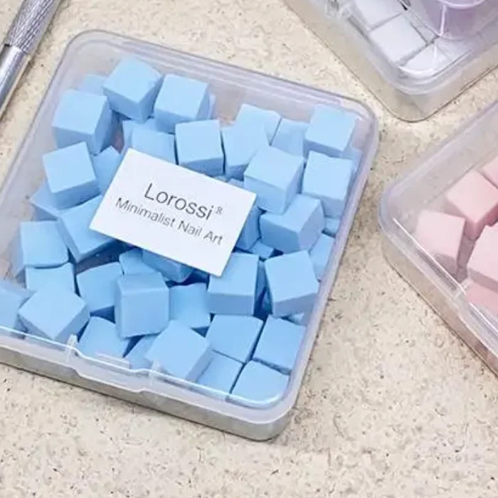 Mini éponge carrée pour ongles, 50 pièces, bouffante de poudre, outils de vernis Gel, maquillage, cosmétique, bloc tampon pour accessoires de manucure