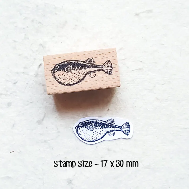 Fish Stamp Scrapbooking Ocean Marine Life Journaling Diary Decoration DIY Craft Kawaii Wooden Stamps — zdjęcie produktu 4