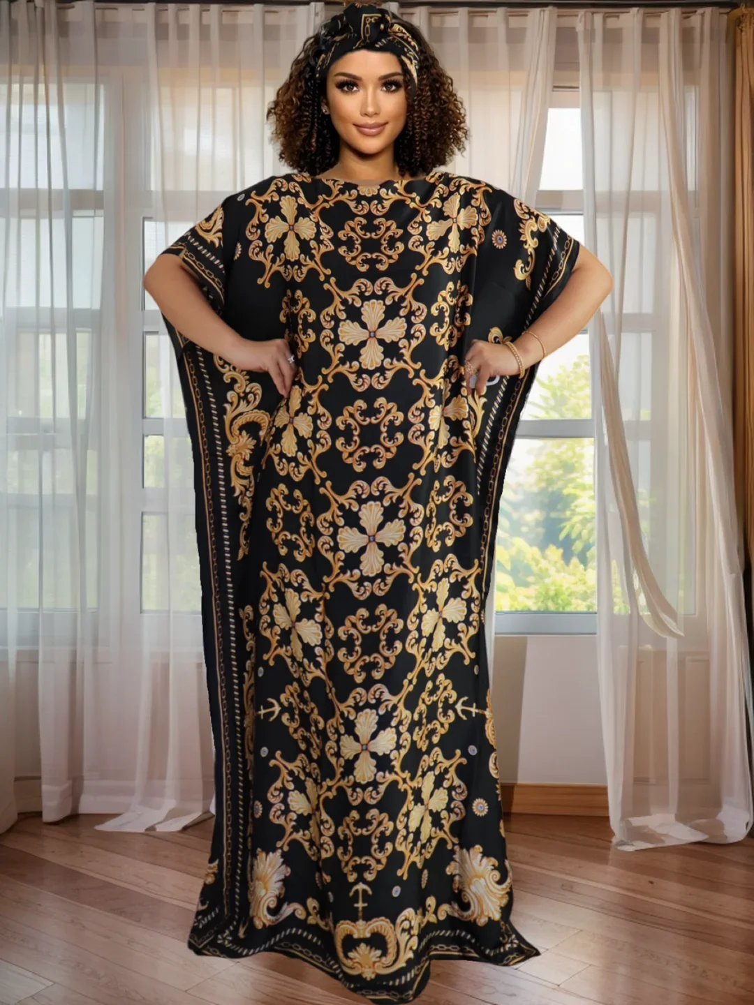 

Элегантное вечернее платье с ярким принтом и рукавами «летучая мышь», свободного кроя - женское вечернее коктейльное платье, свадебное платье для гостей