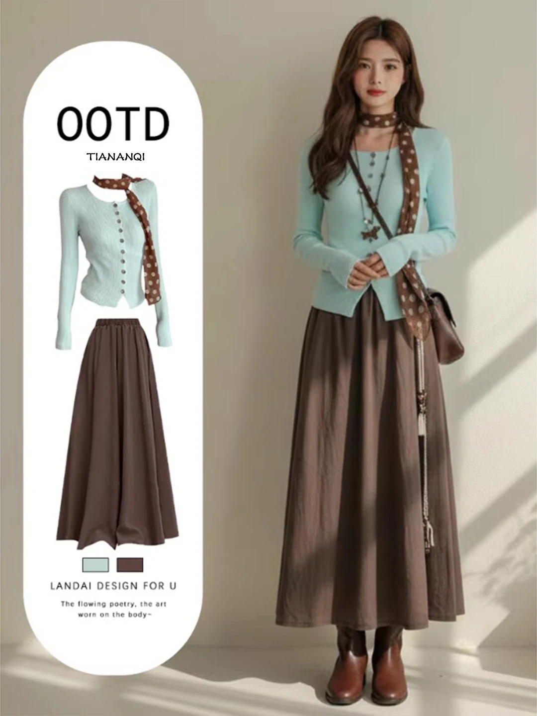 

Chic Japanese Sle Small Size Knitted Dr Early Spring 2026 New Small Fraance Knit Long Dr Luxury Faion Set Women's...