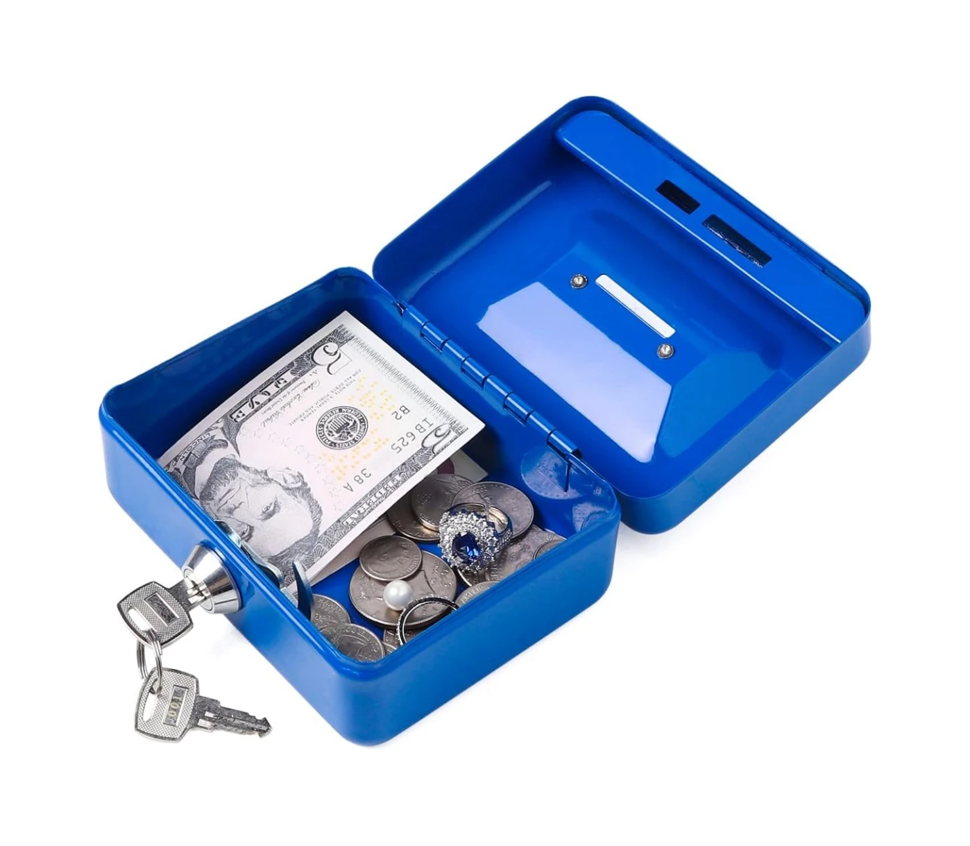 Imagem -05 - Mini Money Safe Box Key Money Holder Caixa de Armazenamento de Metal Small Security Lock Box com Chave Kids Portable Lockable Coin Boxes