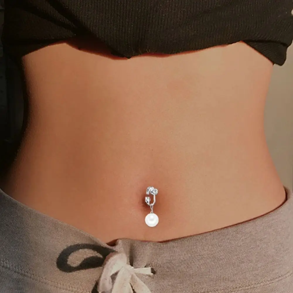 Biżuteria do piercingu ciała ze stali nierdzewnej z cyrkoniami, geometryczny kolczyk do pępka, sztuczny piercing pępka, kolczyk do pępka.