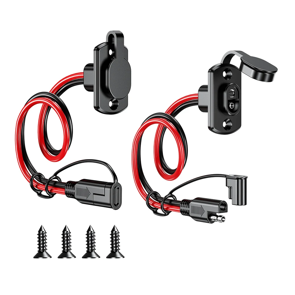 12AWG 30CM SAE Quick Connector Harness Waterproof SAE Extension Cord Female Power Wire Connector Harness for Solar Panel Charger