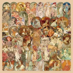 60 PCS\SET Retro Rome Mucha Painting Renaissance Religious Vintage Art Goddess DIY Diary Scrapbooking Label Stationery Stickers