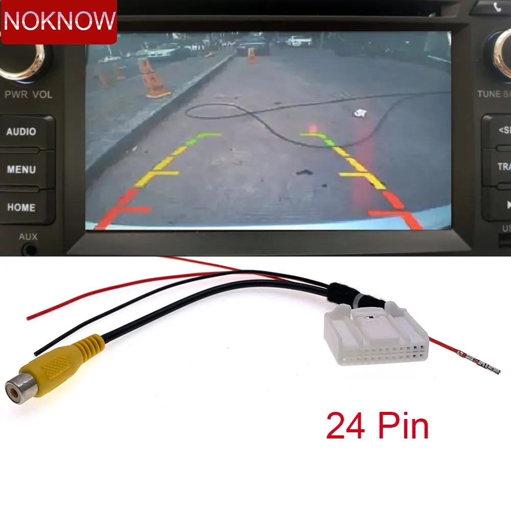 24 Pin Car Rear Reverse parking Camera RCA Adapter Cable For Toyota RAV4 2013~2019 Reiz Mark X  Levin 2013~2016