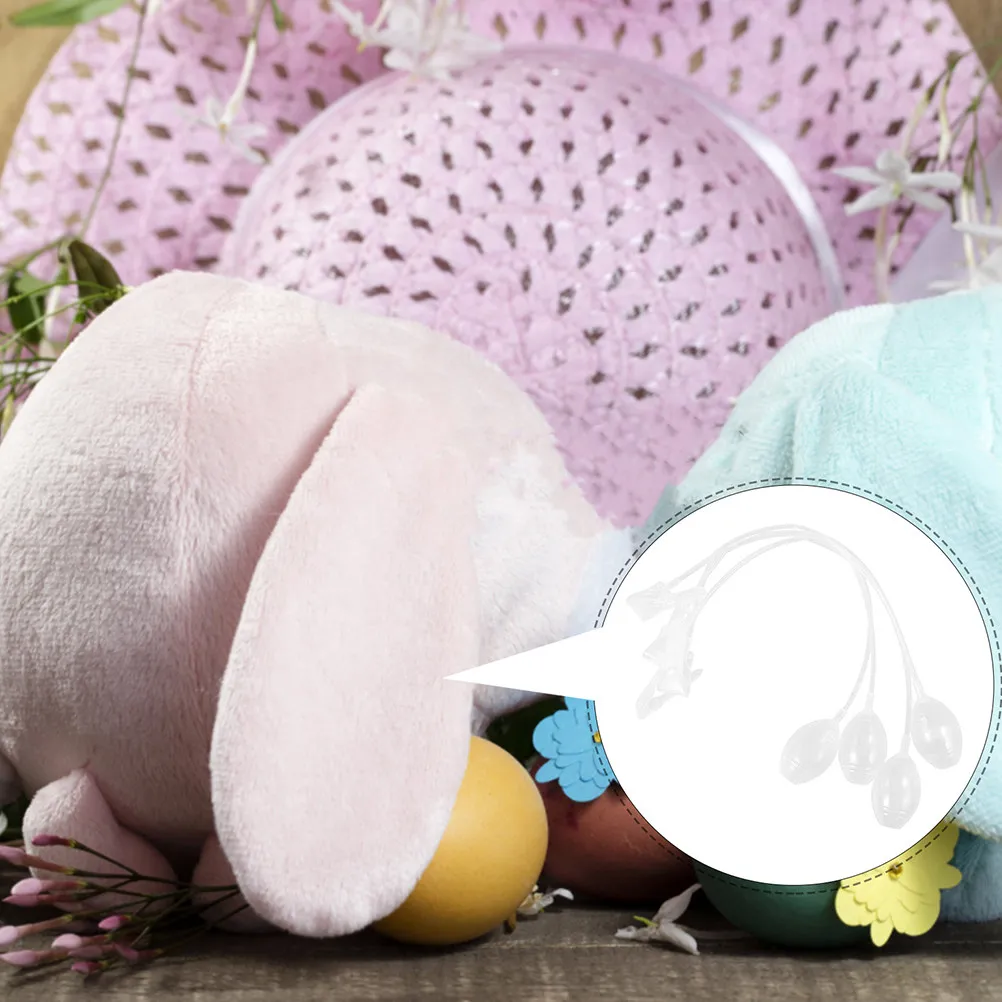 8pcs Moving Bunny Ear Air Bag Jumping Ears Animal Hat Parts Transparent Air Pump For Kids Party Events Cosplay Photo Props