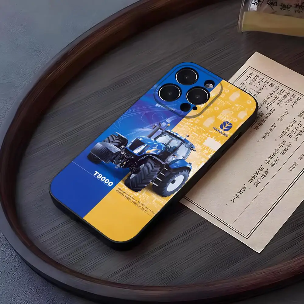 Funda de Silicona para Teléfono con Diseño de Tractores New Holland NHAGs, Compatible con iPhone 15 Pro Max, 16, 14 Pro Max, 12, 15 Plus, 13 Pro, 11, Xr, X, Xs, 8, 7 Plus