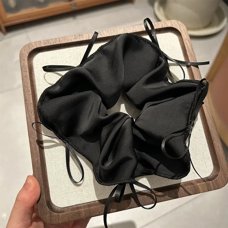 Vintage elastische Haargummis Schleife Scrunchie Gummibänder für Frauen Mädchen Kpop Make-up Mode beliebte neue 2025Band Haarschmuck