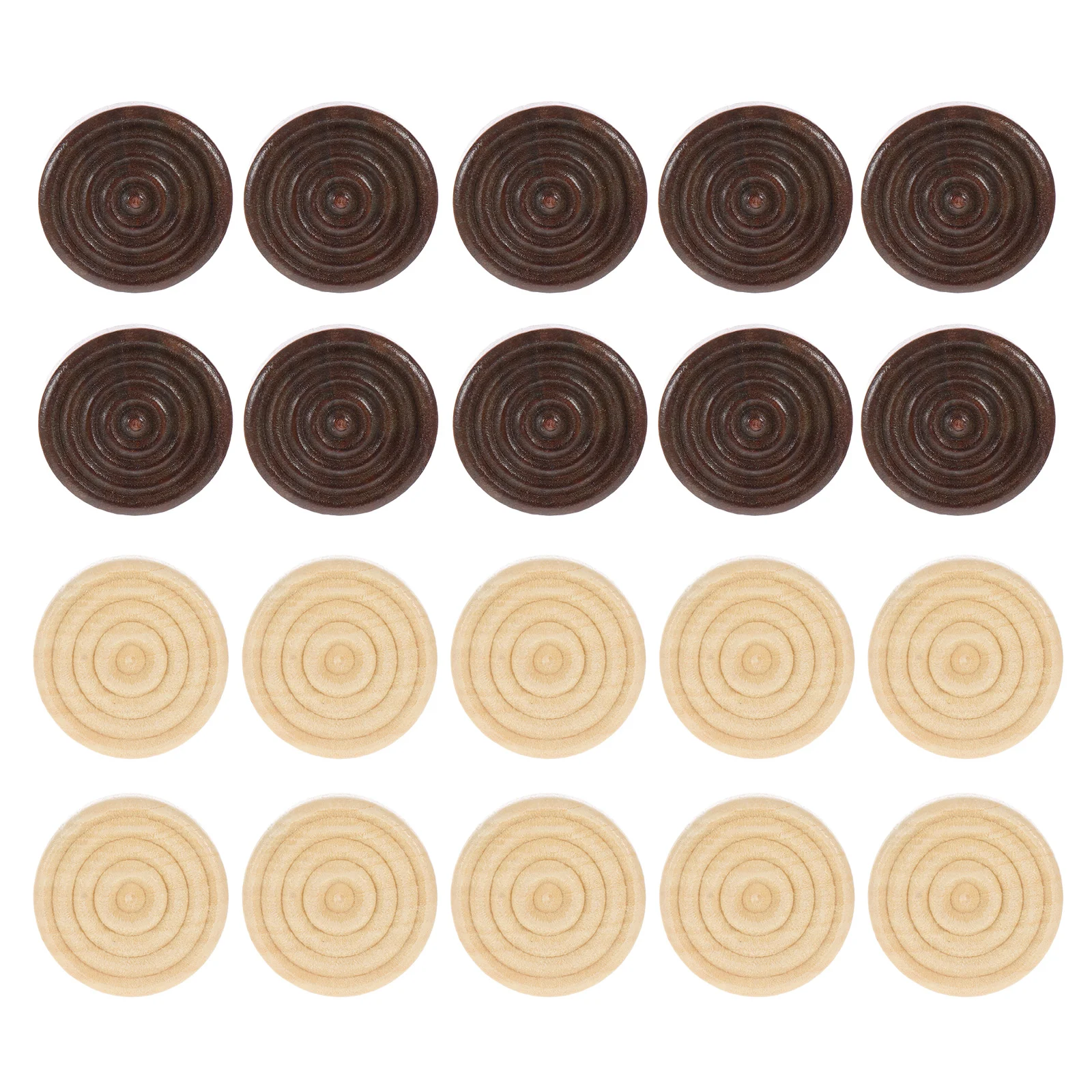 

48 Pcs Chess Accessories Simple Wooden Round Checkers Game for Games Backgammon Accessory