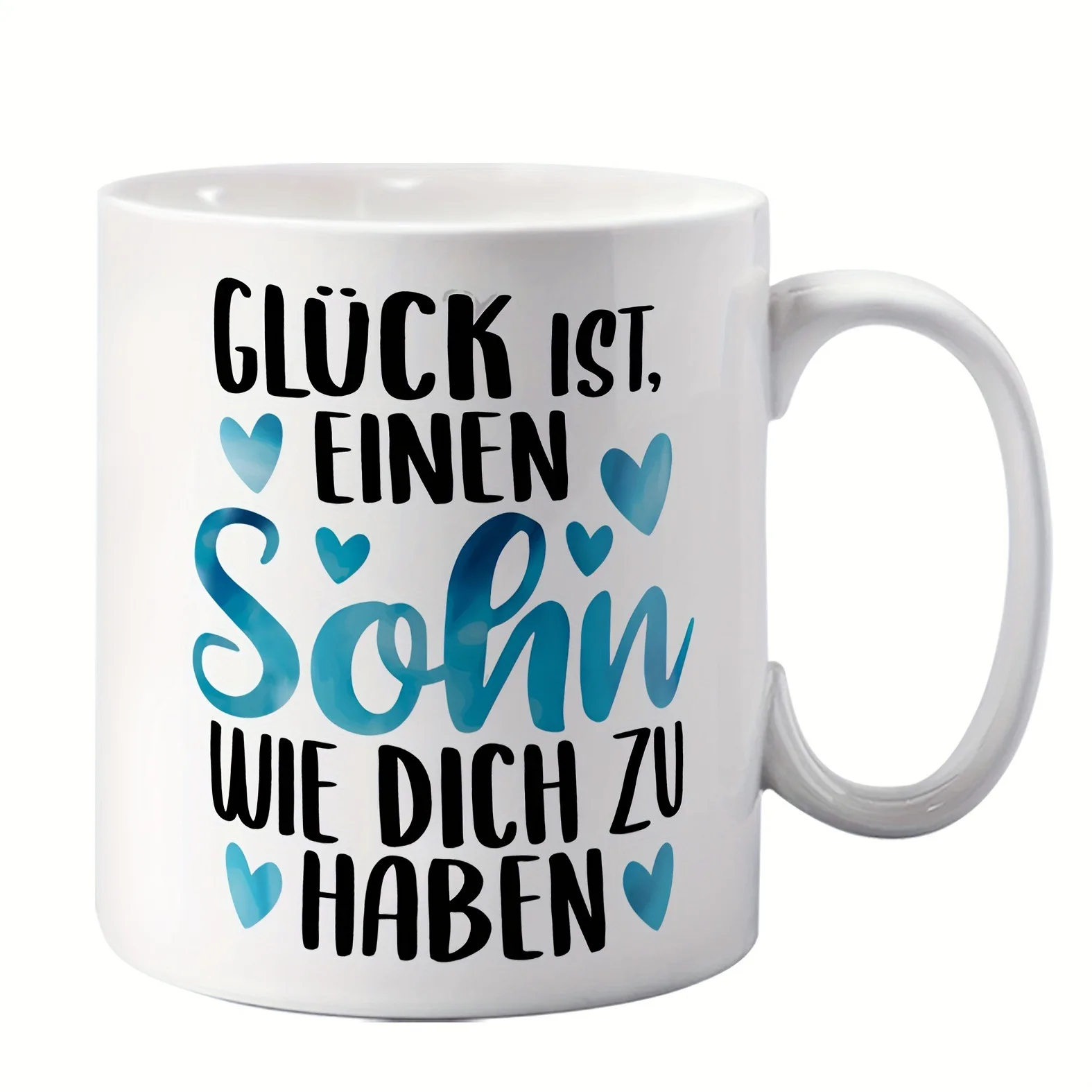 New Happiness and Son Coffee Cup High Value Letter Coffee Cup Breakfast Ceramic Cup Spot Straight Hair Mugs Coffee Cups