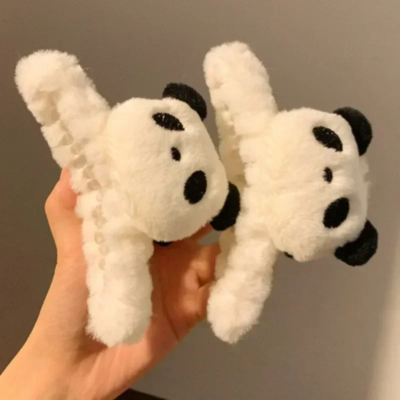 Autumn and Winter Fashion Cute Plush Panda Hair Clip Cartoon Large Hairgrips Korean Hair Claw Clips Hairpins Hair Accessories