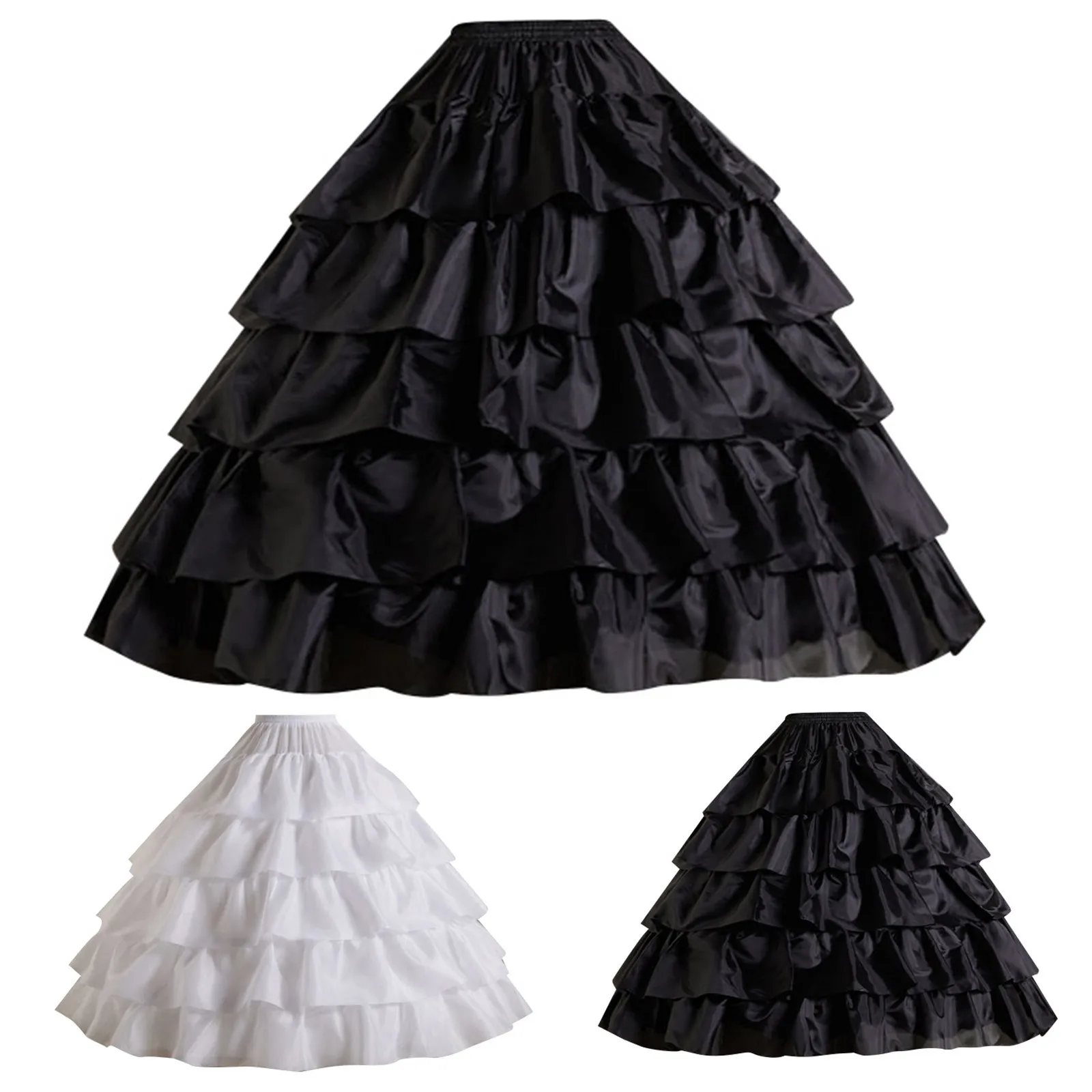 

Ladies Hoops Big Petticoat Slips Tulle Adjustable Skirts Elegant Long Puffy Crinoline Underskirt For Ball Gown Wedding Dress