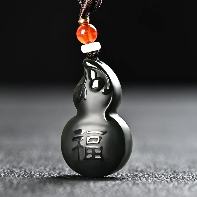 

Genuine Hetian gourd jade pendant Xinjiang sapphire Fulu men's and women's