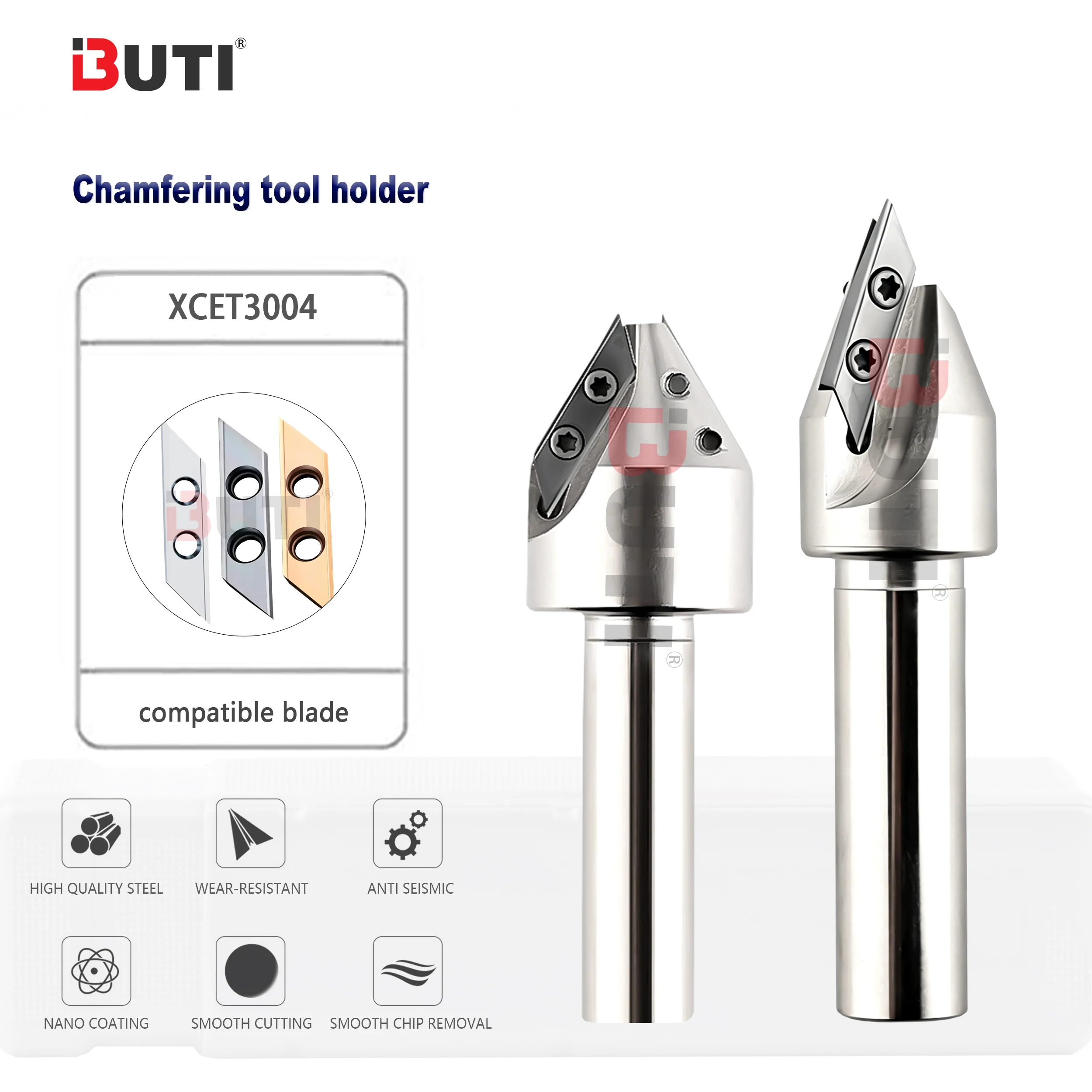

XC30 Series Long Blade Chamfering Tool Rod W15-C20-22-120-1T 30/40/60/90/120 Degree Double Hole Chamfering Knife XCET3004 Blades