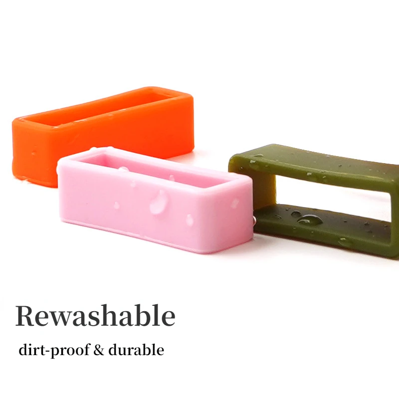 4 Uds reloj pulsera anillo bucle pulsera de silicona anillos impermeable correa Keeper Loop 12 14 16 18 20 22 24 26mm colorido