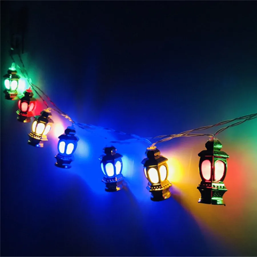 Creative LED Golden Palace Lantern Fairy String Lights Battery Powered Ramadan Decoration Garland Holiday Party Christmas Lights