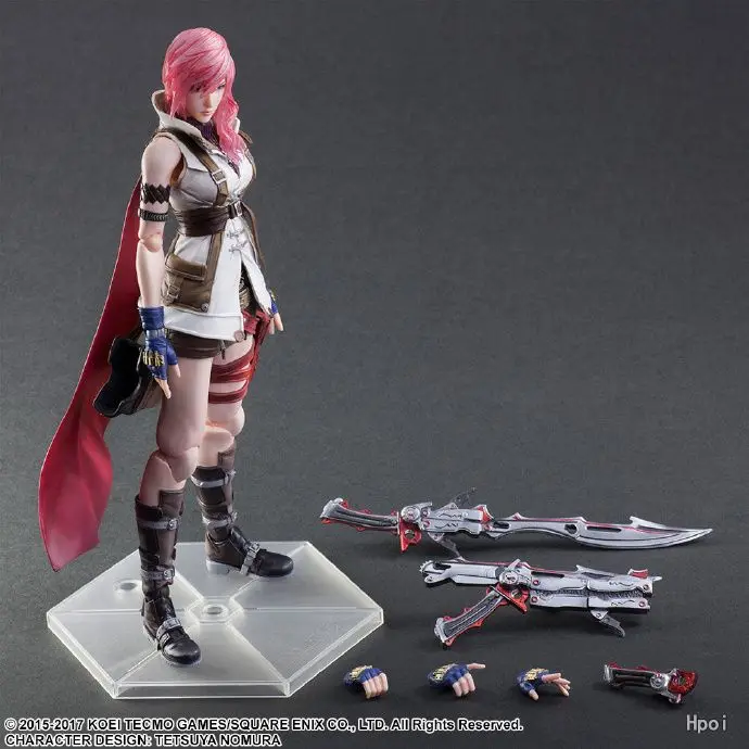 SQUAREENIX  Original PLAY ARTS Modified Series Lightning Anime Action Figure Model Toys Movable Model Ornaments Gifts Fo Boys