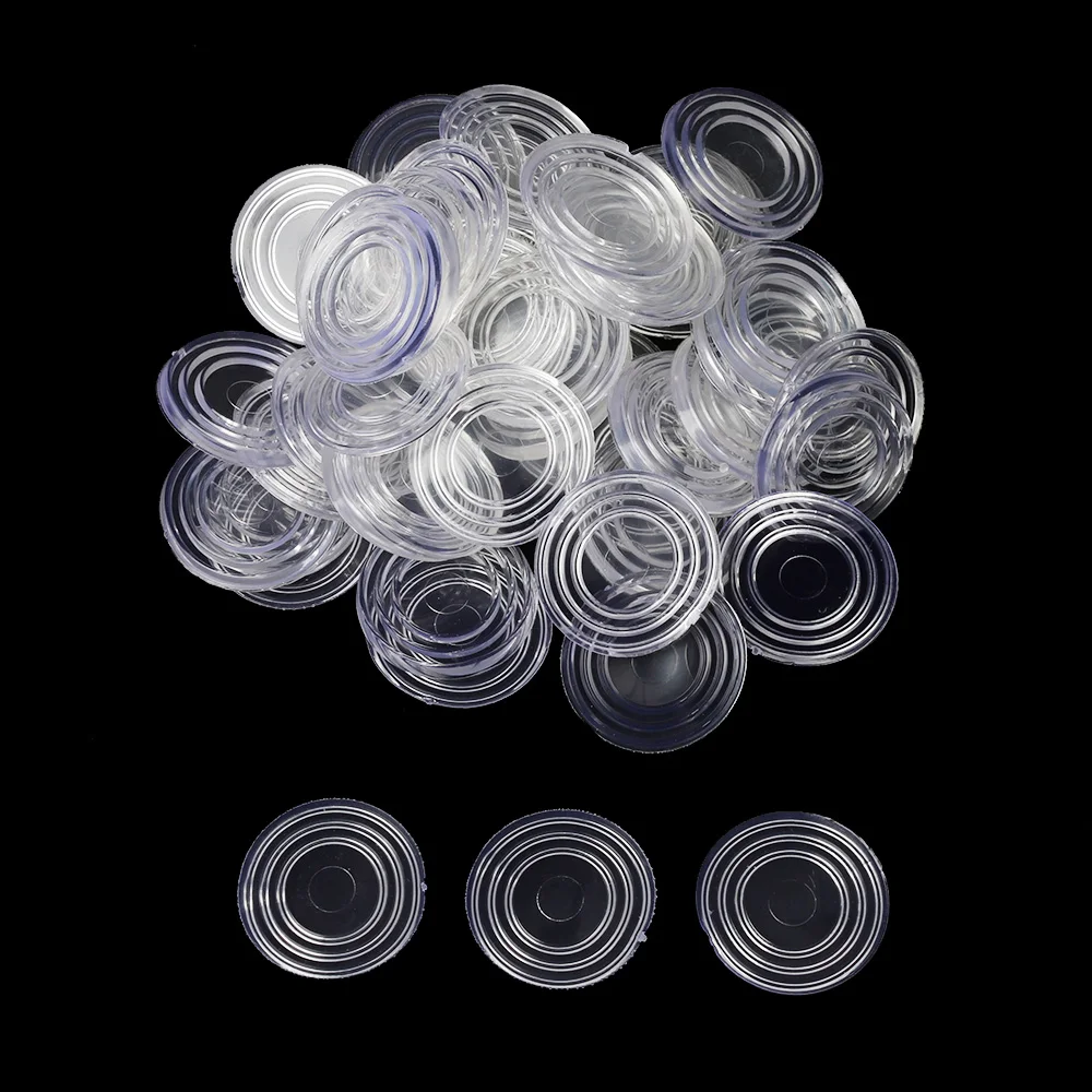 50Pcs Round Shape Glass Table Non-slip Soft Grip Pad Transparent Silicon Soft Rubber Fixed Tempered Glass Furniture Accessories