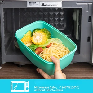 Hộp ăn trưa giường nhựa, hộp lưu trữ, chiết áp Hermetic, được bao phủ bởi dao kéo, dao kéo nhựa, DC05 8 Bộ Tupperware bán hàng chính - №4