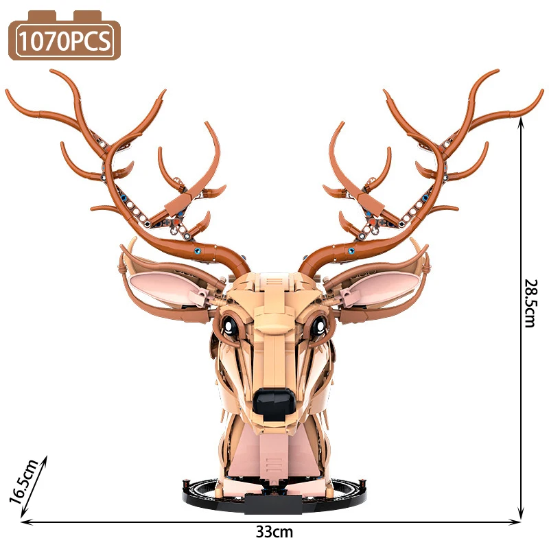 

Ideas Series Deer Head Building Block Creative Expert Animal Removable To Wall-Mount Model Bricks Toys For Children Gift MOC