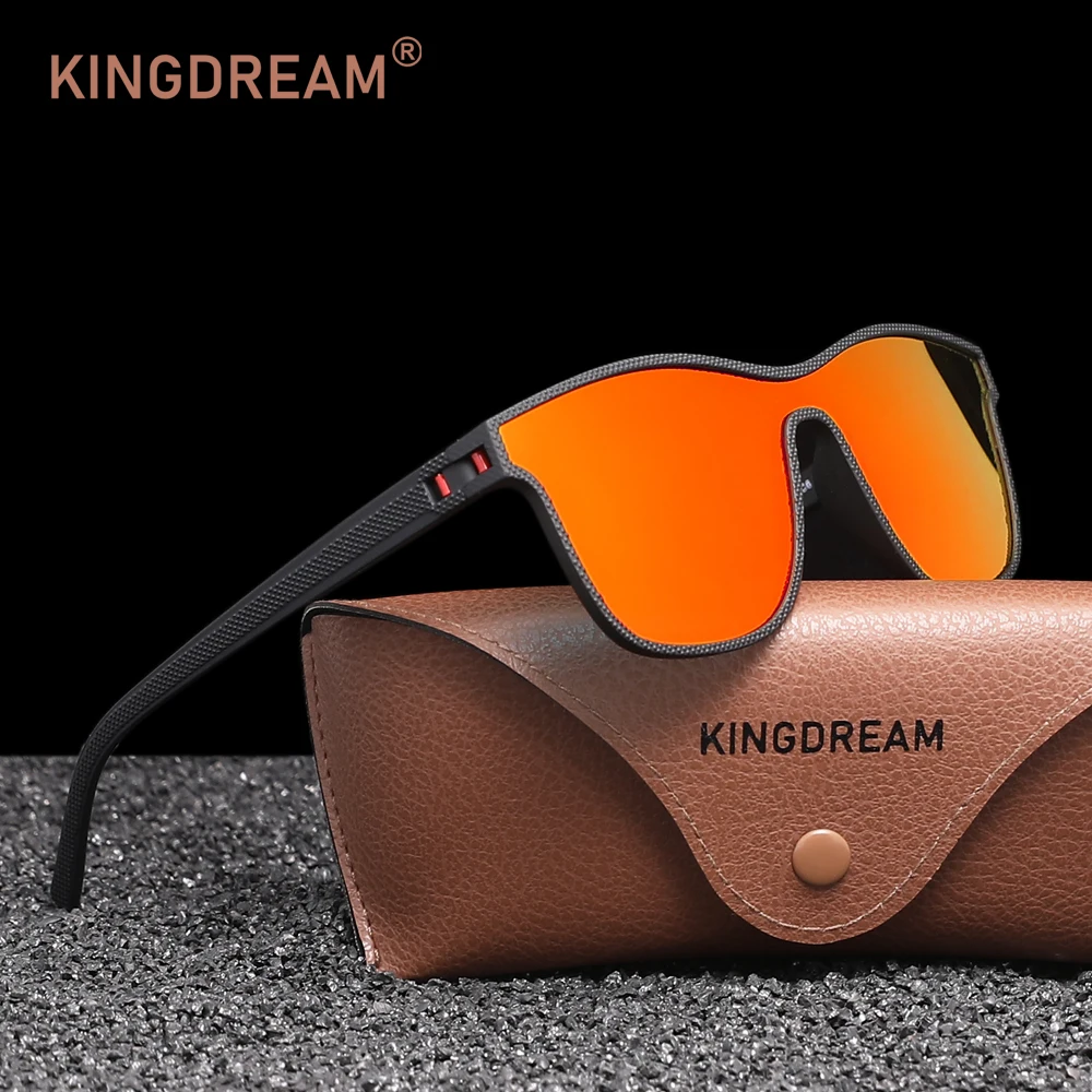 KINGDREAM Conjoined Lenses Sunglasses For Men Women Driving Travel Eyewear PC Frame Polarized UV400 Glasses