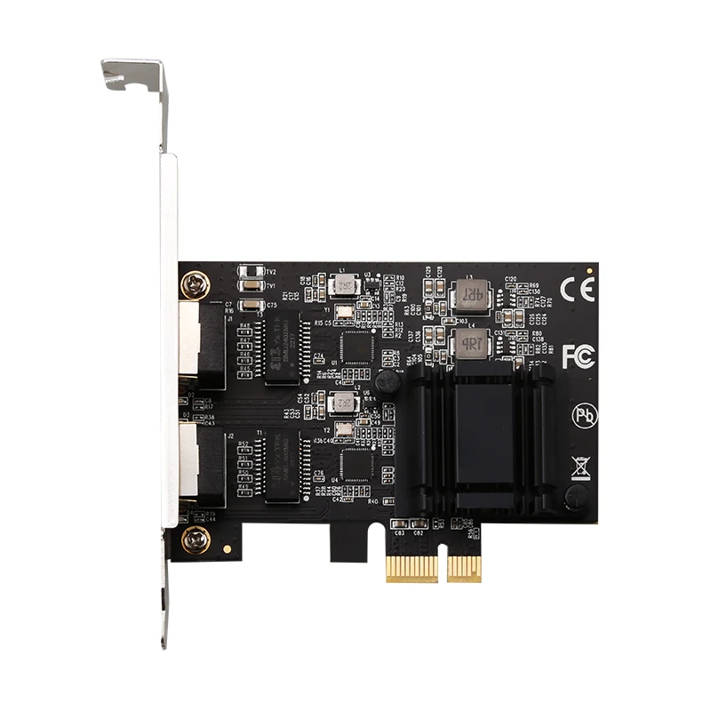 Dual Port 2.5Gbps PCIe server Card 2 port 10/100/1000M/2.5G RJ45 Ethernet Network Adapter Card with Realtek/RT8125B