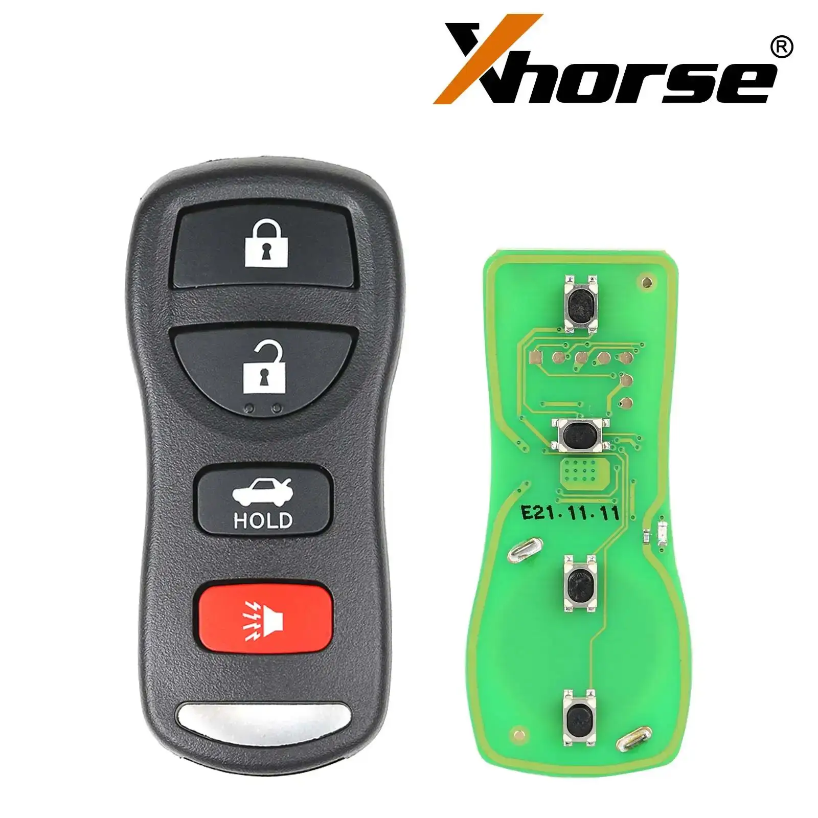 Alger-keys VVDI Xhorse XKNI00EN Wire Remote Key for Nissan Separate 4 Buttons English Version 10pcs/Lot XK serial