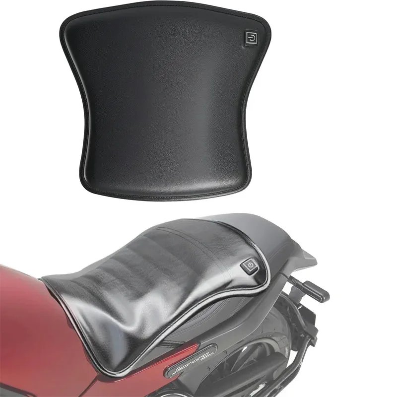 3 Gear Heated Seat Cushion for Motorcycle Electric Bike Waterproof Leather Pad Adjustable Temperature Setting Universal Fit