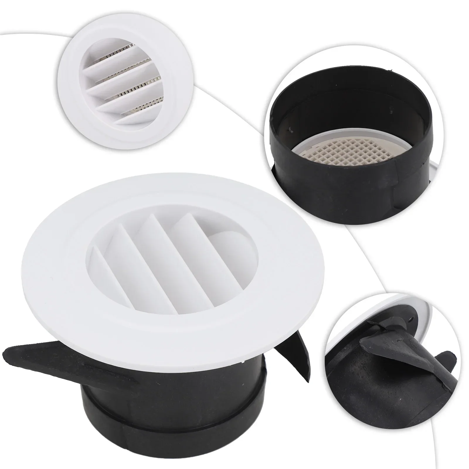 Rejilla de rejilla de ventilación redonda, cubierta de salida, conducto de ventilación de escape ajustable, rejillas de ventilación ABS, cubierta de