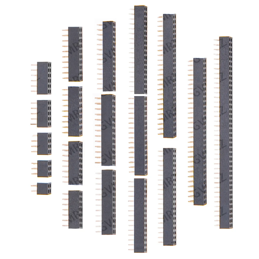 10PCS 2.0mm Double Row Female Pin Header, 1x/2x 2-40P Straight Socket Strip for PCB Mount Integrated circuit