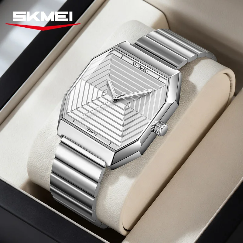 SKMEI 9393 Watches for Men relógios masculino Fashion Quartz Watch Unique Design Stainless Steel Men's Wristwatches Elegant