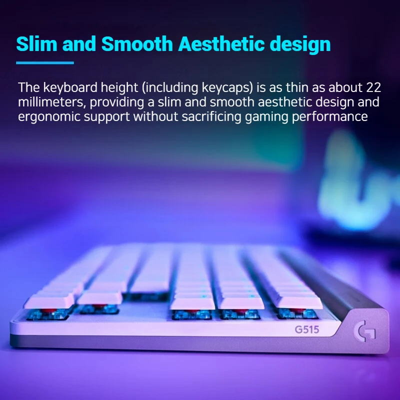 Logitech G515 TKL Low-Profile Tri-Mode Wireless Gaming Keyboard E-Sports Custom Ultrathin LIGHTSYNC RGB LIGHTSPEED PC Gamer Gift