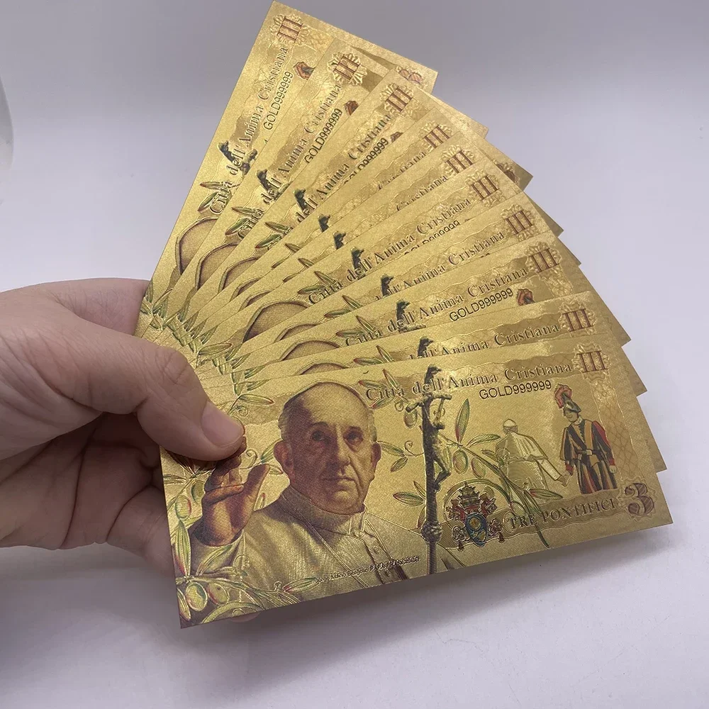 عالية الجودة البابا فرانسيس يحفى الذهب احباط الأوراق النقدية خورخي ماريو بيرجوجليو بابا فرانسيسكو الخيال بطاقات هدايا تذكارية #5