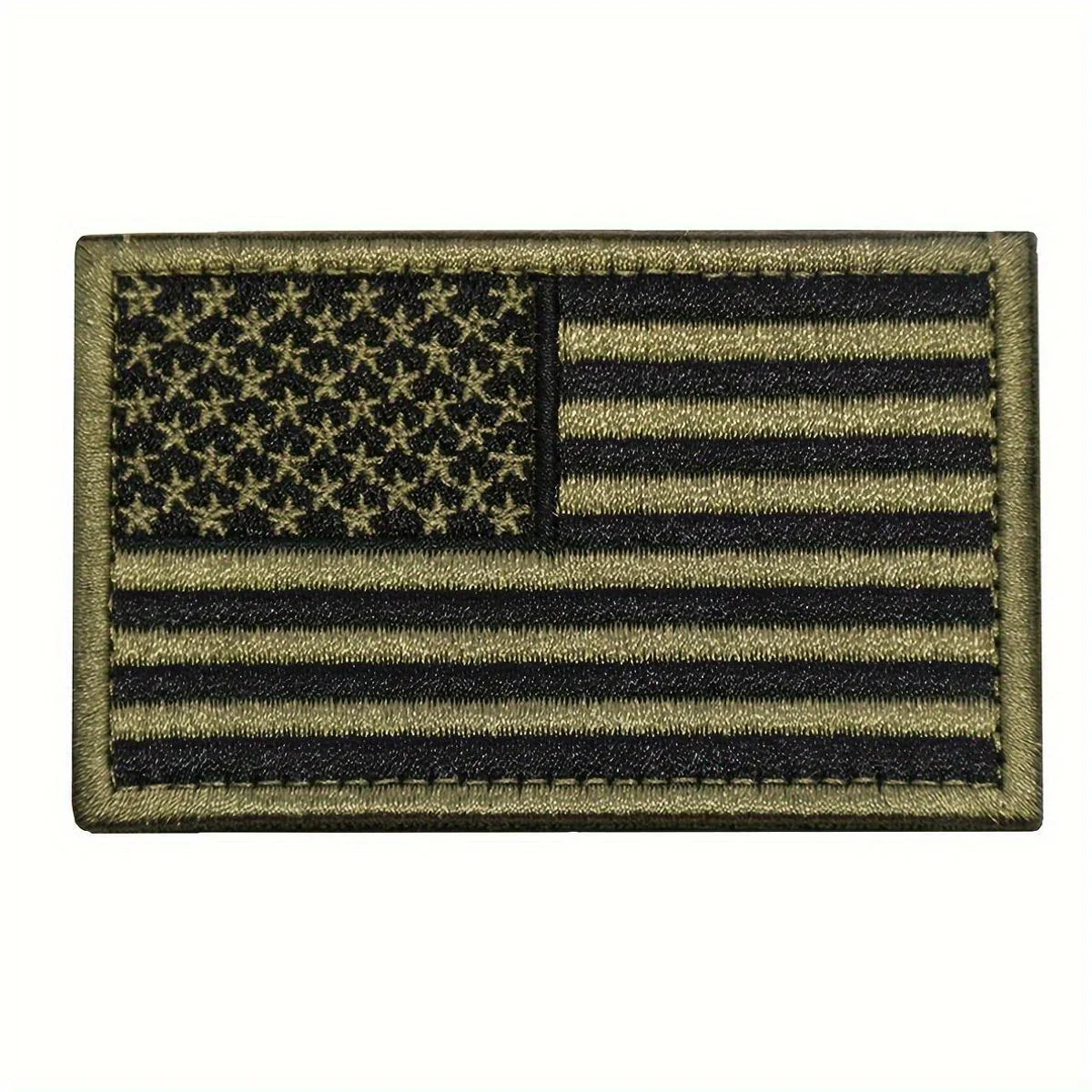 2pcs USA Flag Patch Set - Black & Army Green, Black & Gray American Flag Embroidered Patches for Hats, Jackets, Backpacks