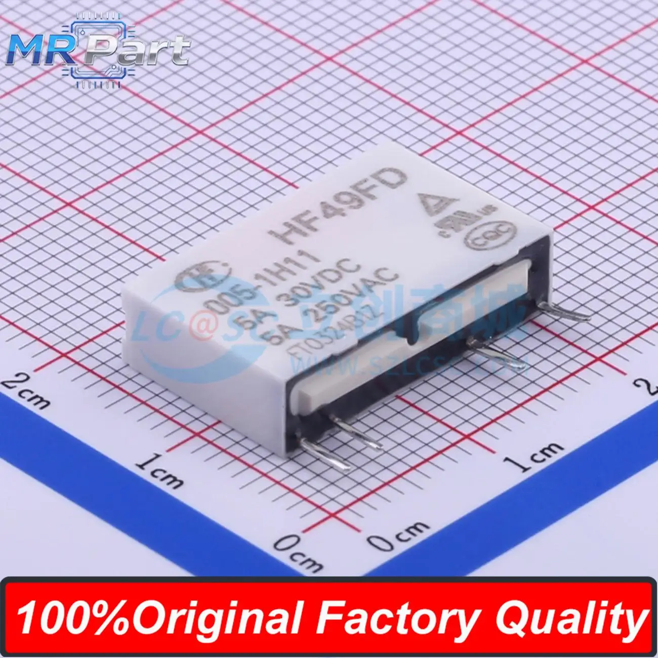 5Pieces HF49FD/005-1H11 Small Medium Power Relay White 5V 5A Group Normally Open 1A (single Pole Single Throw - Normally Open)