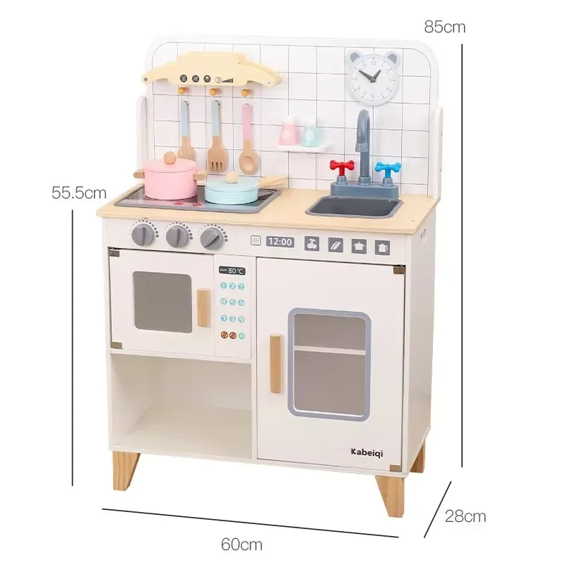 Wooden Toys Kitchen Set Simulation Kitchen Toys Utensils Cooking 3 6 Year Old Children Classic Playhouse Cosplay Toys