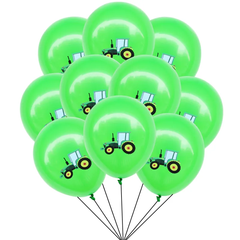 10/30Pcs Traktor Bagger Latex Ballons Für Bau Party Engineering Thema Geburtstag Dekorationen Konfetti Glitter Globos – Detail 2