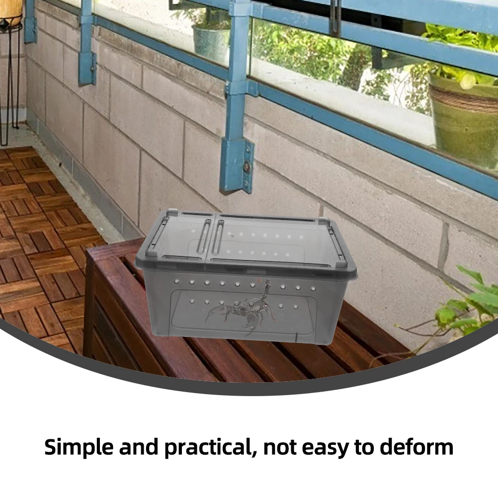 

2Pcs Reptile Habitat Breeding Box Durable Ventilated Small Pet Container Spider Terrarium Gecko Tank Reptile Feeding Box