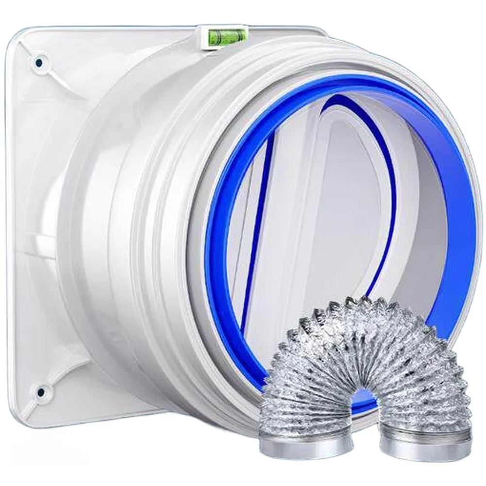 Double Sealed Kitchen Check Valve for Range Hood Smoke Ducts with Silicone Membrane and Spring Gravity Closure Blue 21x27x9cm