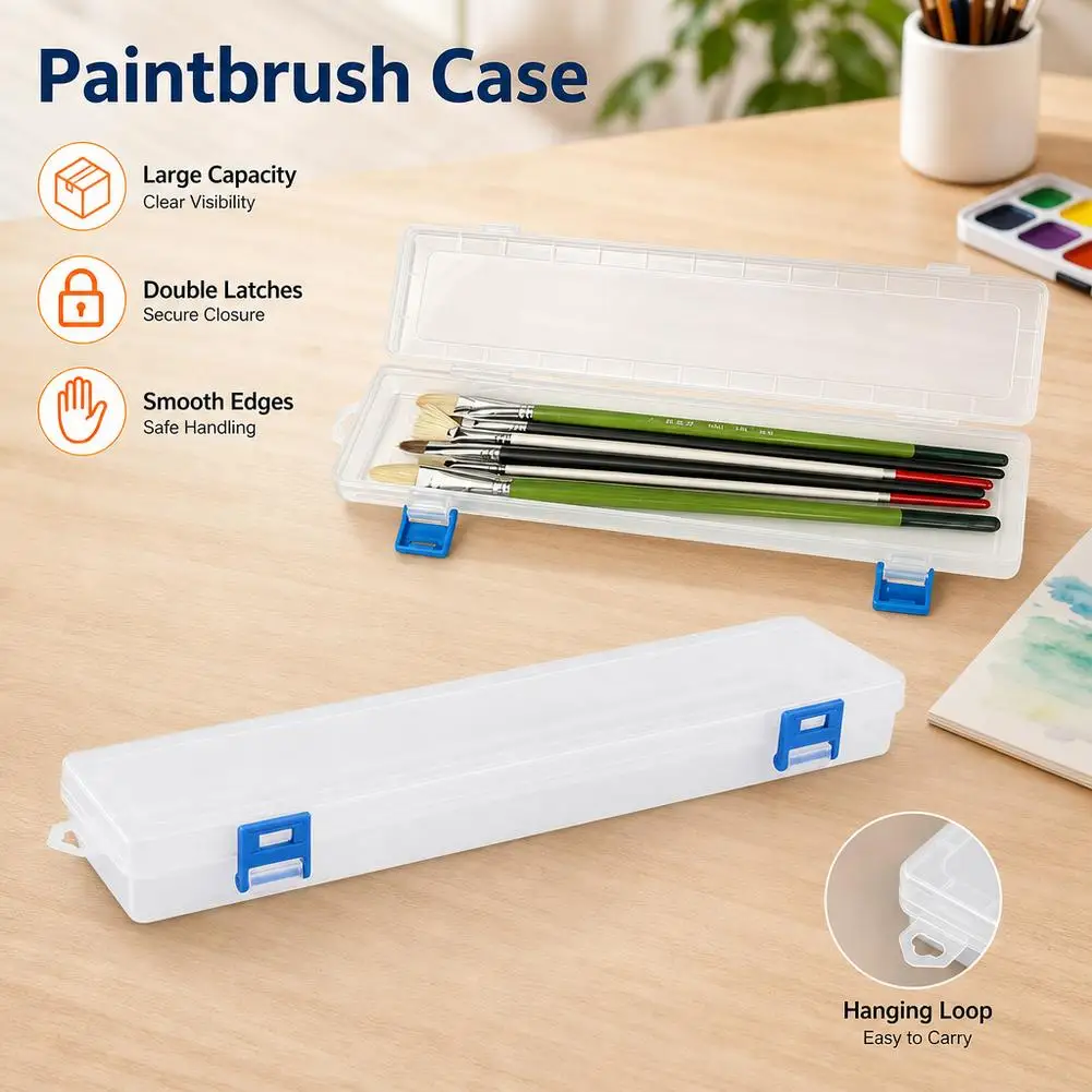 Brush Painting Pencils Storage Box Watercolor Pen Container Drawing Tool Storage Organizer Paint Brush Case Drawing Tools